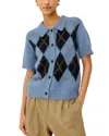 Rails Kelly Button Front Short Sleeve Cardigan In Multi