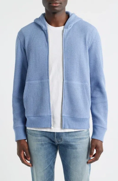 Rails Kenton Waffle Knit Zip-up Hoodie In Blue