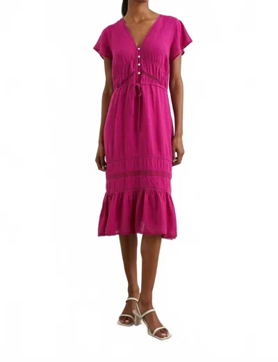 Rails Kiki Midi Dress In Radiance Lace Detail In Pink