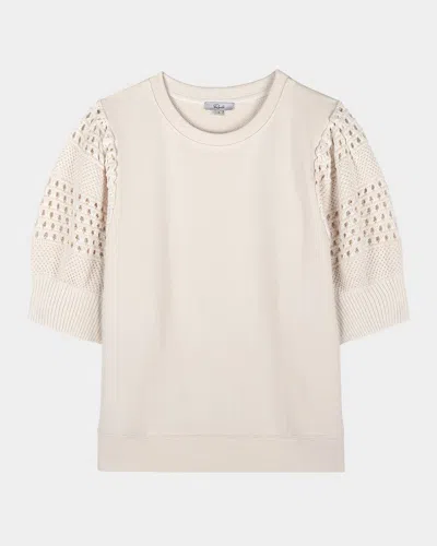 RAILS KIMBERLY CROCHET PUFF-SLEEVE SWEATSHIRT