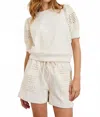 Rails Kimberly Eyelet Short Sleeve Sweatshirt