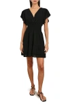 Rails Kimora Smocked Waist Linen Blend Dress In Black
