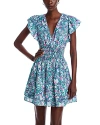 Rails Kimora Floral Flutter-sleeve Mini Dress In Navy Leila