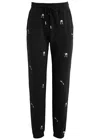 Rails Kingston Champagne Embroidery Cotton Joggers In Black