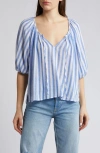 RAILS KIRSTIE STRIPE LINEN BLEND TOP