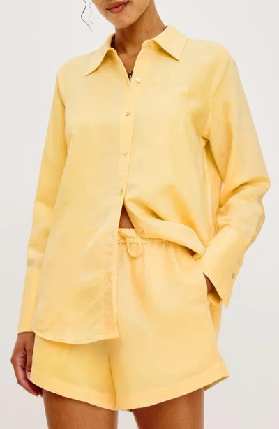 Rails Knox Linen Blend Button-up Shirt In Yellow