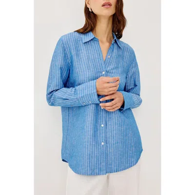 Rails Knox Linen Blend Button-up Shirt In Blue