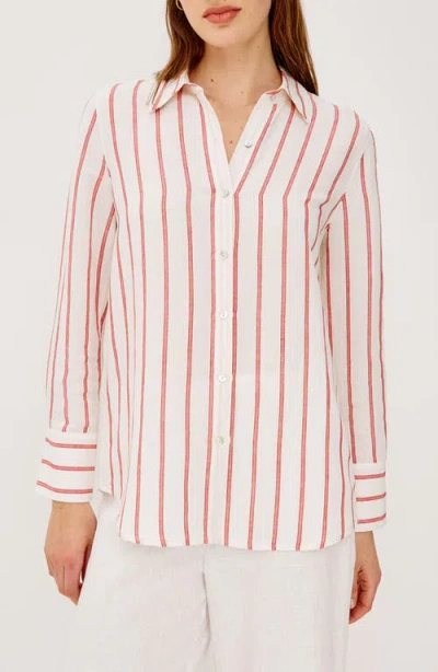 Rails Knox Linen Blend Button-up Shirt In White