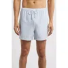 Rails La Brea Iridescent Swim Trunks In Blue White Seersucker