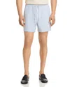 Rails La Brea Iridescent Swim Trunks In Blue White Seersucker