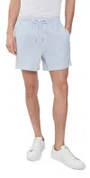 Rails La Brea Iridescent Swim Trunks In Blue White Seersucker