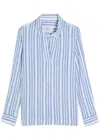 Rails Lagoon Striped Linen-blend Shirt In Blue