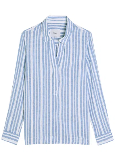 Rails Lagoon Striped Linen-blend Shirt In Blue