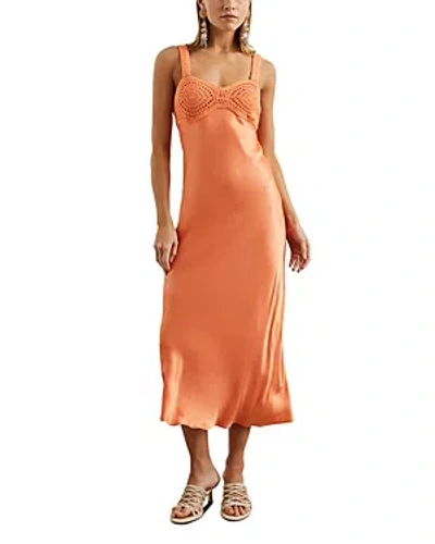 Rails Laura Crochet Trim Midi Dress In Orange