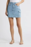 Rails Laurel Denim Cargo Mini Skirt In Crystal Blue