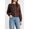 Rails Womens Walnut Daisy Laurie Flower-embellished Cotton-blend Cardigan In Burgundy
