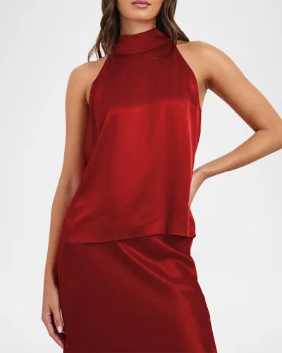 Rails Leah Satin Blouse In Red