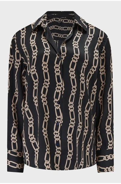 Rails Ledger Blouse In Black Gold Ink In Black&#47;prints