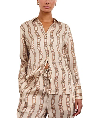 Rails Ledger Chain Print Blouse In Ivory Gold Link