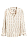 Rails Ledger Crepe Button-up Shirt In Ivory Gold Link