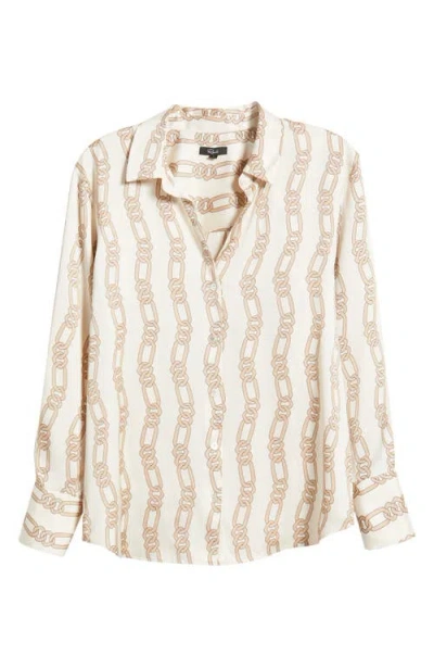 Rails Ledger Crepe Button-up Shirt In Ivory Gold Link