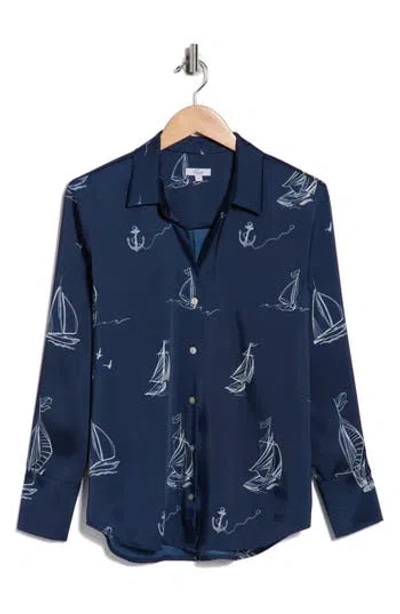 Rails Ledger Sailboat Button-up Shirt In Blue