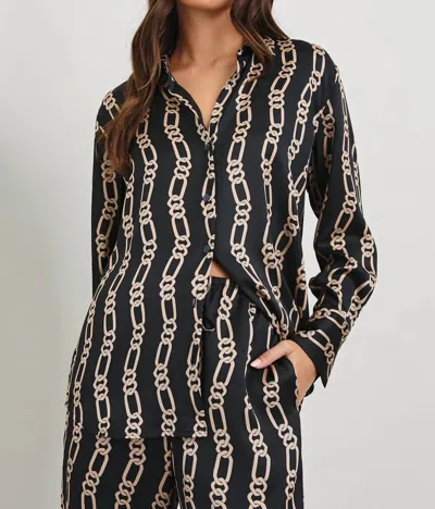 Rails Ledger Top In Black Gold Link