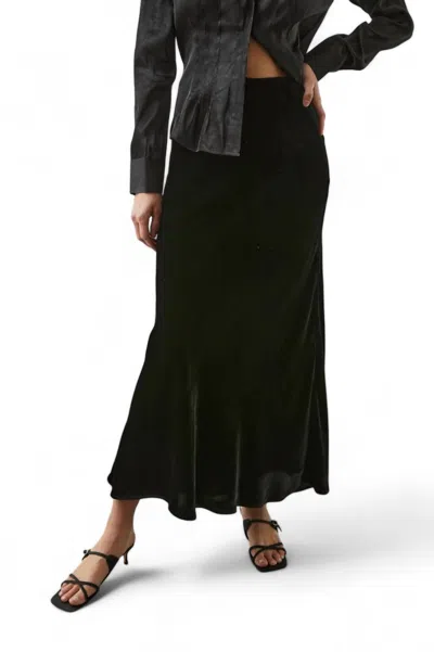 Rails Leia Velvet Maxi Skirt In Black