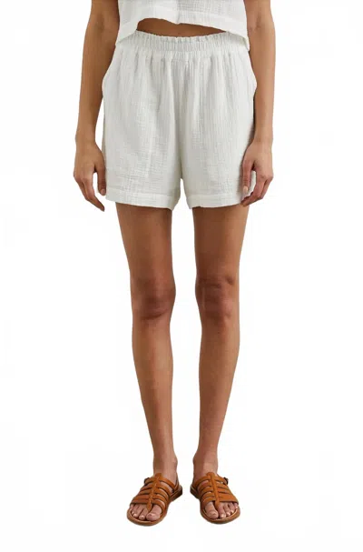 RAILS LEIGHTON GAUZE COTTON SHORT IN WHITE