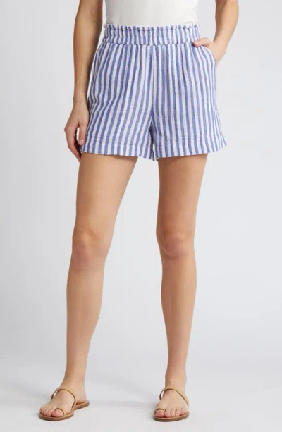 Rails Leighton Stripe Organic Cotton Gauze Shorts In Anacapa Stripe