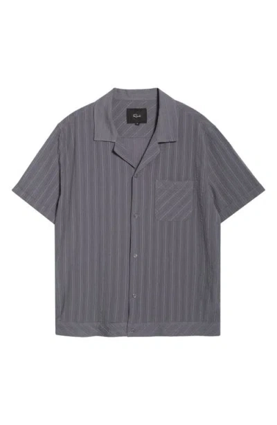 Rails Lemmy Stripe Camp Shirt In Gray