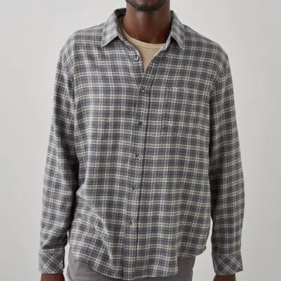 Rails Lennox Button Down Shirt In Charcoal Flax Melange In Grey