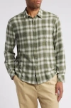 Rails Lennox Plaid Cotton Blend Button-up Shirt In Deep Meadow White