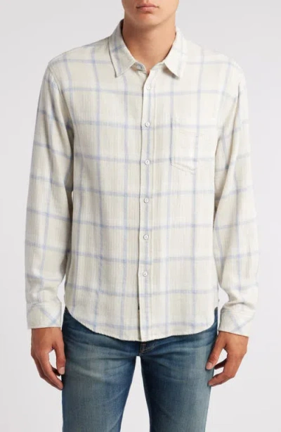 Rails Lennox Plaid Cotton Blend Button-up Shirt In Parchment Sky Melange