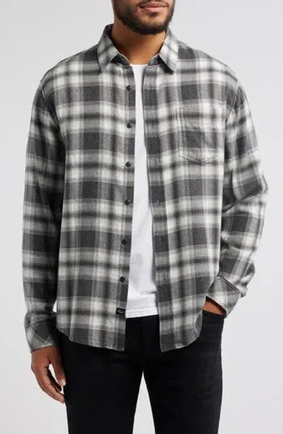 Rails Lennox Plaid Cotton Blend Flannel Button-up Shirt In Black Oak Haze