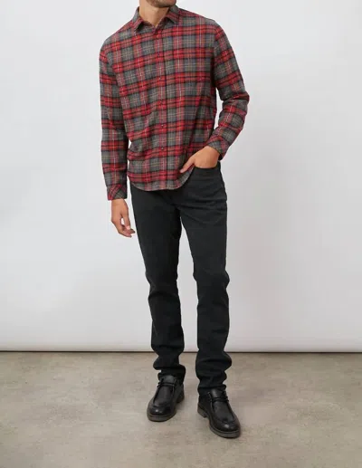 Rails Lennox Relaxed Fit Plaid Cotton Blend Button-up Shirt In Red