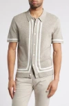 Rails Leo Cotton Blend Knit Button-up Polo In Gray