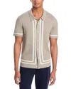 Rails Leo Cotton Blend Knit Button-up Polo In Oat Gray Melange