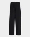 Rails Leon Crinkled Organic Cotton Crop Pants In Black Gauze