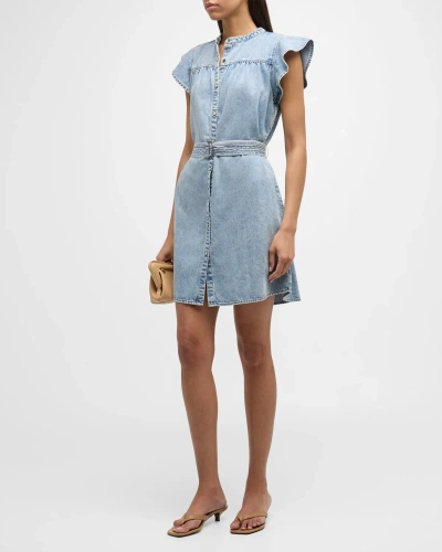 Rails Letta Belted Denim Shirtdress In Faded Indigo