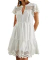 Rails Lettie Cutout Embroidered Mini Dress In White