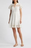 Rails Lettie Cutout Embroidered Mini Dress In White