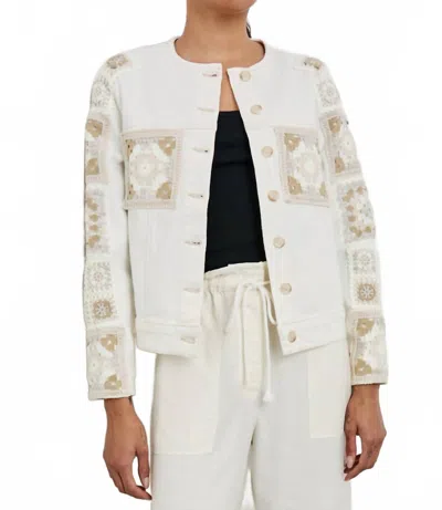 Rails Lido Long Sleeve Jacket In Vintage Ecru Crochet In White