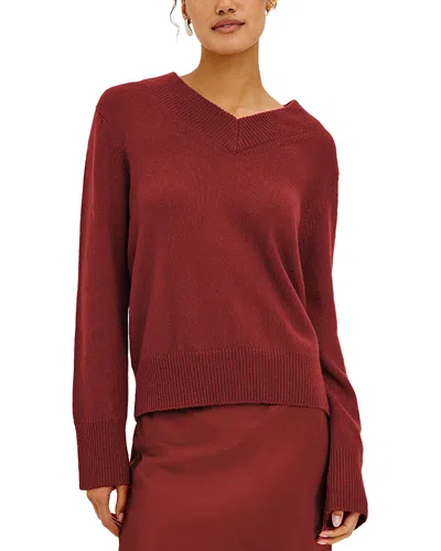 Rails Lidya V Neck Sweater In Burgundy