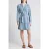Rails Lila Long Sleeve Belted Denim Dress In Faded Indigo