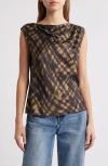 Rails Lilly Cowl Neck Satin Top In Cypress