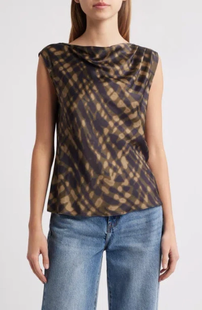 Rails Lilly Cowl Neck Satin Top In Cypress