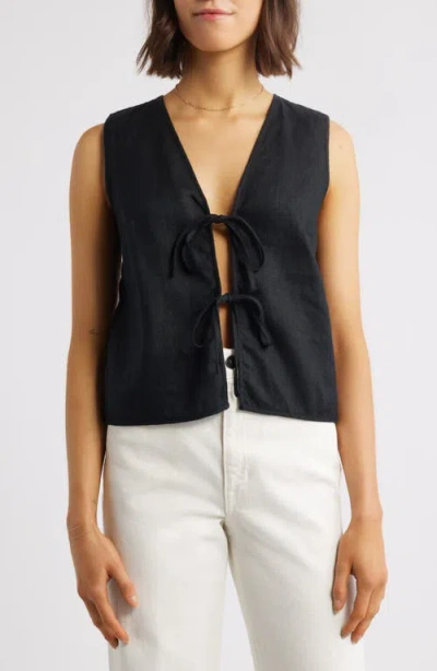 RAILS RAILS LINEN TIE FRONT VEST