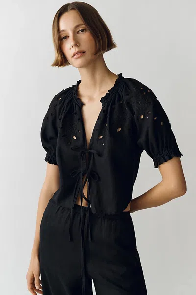 Rails Lizbeth Linen Blouse In Black