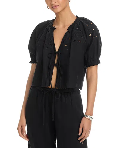 Rails Lizbeth Linen Top In Black